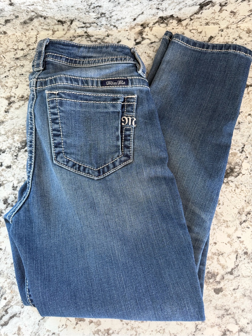 Miss Me Distressed Patchwork Boyfriend ankle jeans